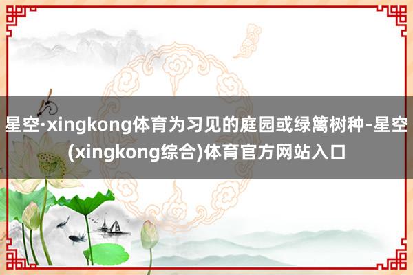 星空·xingkong体育为习见的庭园或绿篱树种-星空(xingkong综合)体育官方网站入口