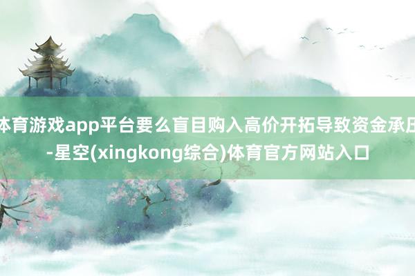 体育游戏app平台要么盲目购入高价开拓导致资金承压-星空(xingkong综合)体育官方网站入口