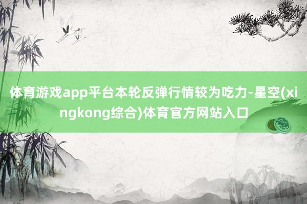 体育游戏app平台本轮反弹行情较为吃力-星空(xingkong综合)体育官方网站入口
