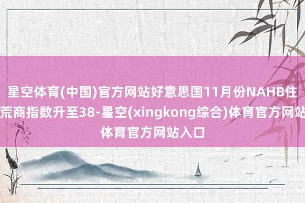 星空体育(中国)官方网站好意思国11月份NAHB住宅开荒商指数升至38-星空(xingkong综合)体育官方网站入口