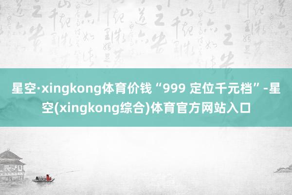 星空·xingkong体育价钱“999 定位千元档”-星空(xingkong综合)体育官方网站入口