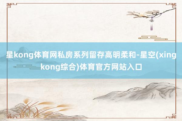 星kong体育网私房系列留存高明柔和-星空(xingkong综合)体育官方网站入口